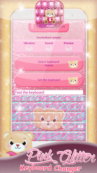 Immagine 0 per Pink Glitter Keyboard Cha…