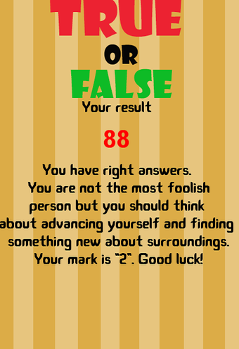 True or False - New version