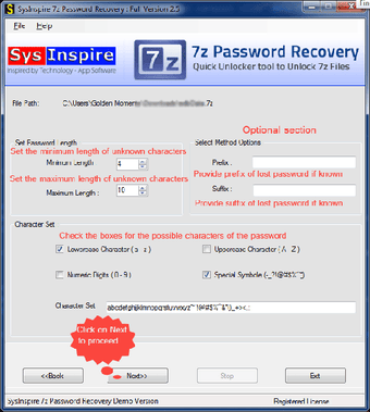 Bild 0 für SysInspire 7z Password Re…