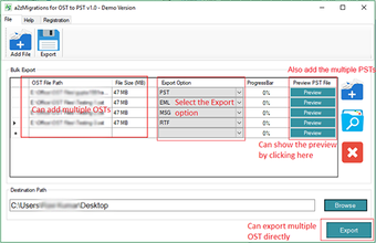 A2Z Migrations for OST to PST