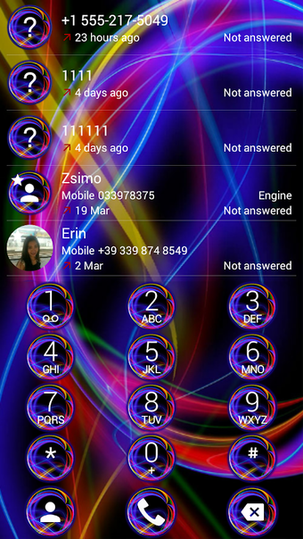 Dialer Theme Neon Abstract