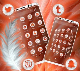 Orange Feather Launcher Theme