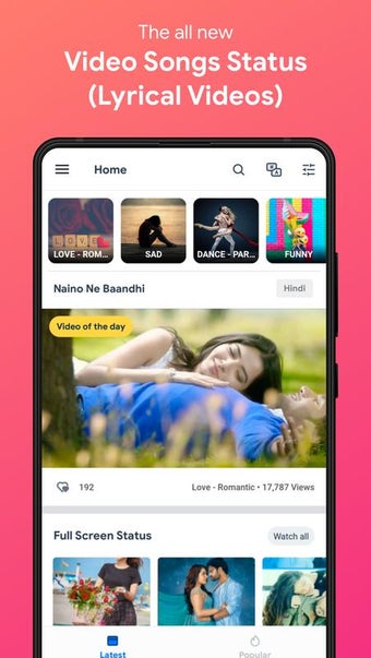 Immagine 1 per Video Songs Status (Lyric…