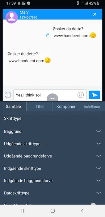 Immagine 0 per Handcent Next SMS Danish …