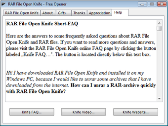 RAR File Open Knife