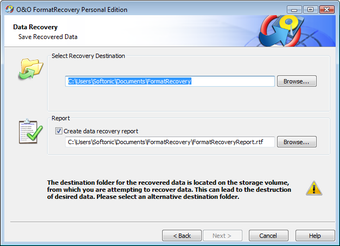 O&O FormatRecovery Screen Views 1