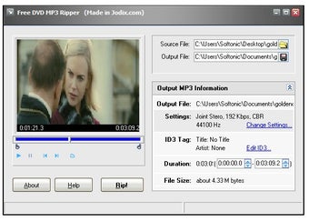 Free DVD MP3 Ripper for Windows