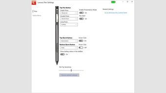 Lenovo Pen Settings