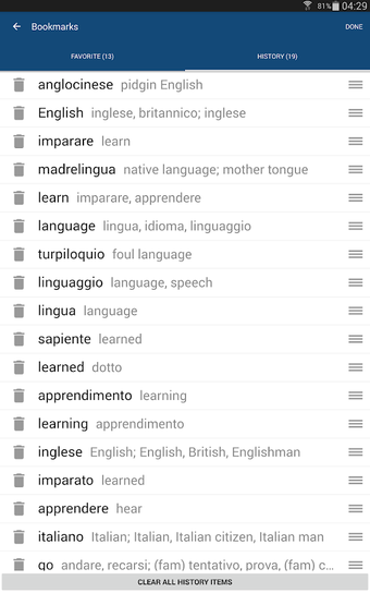 Bild 0 für Italian English Dictionar…