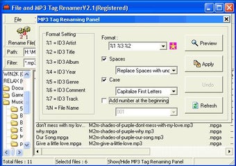 File And MP3 Tag Renamer