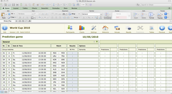 Excel Soccer World Cup 2010 Planner