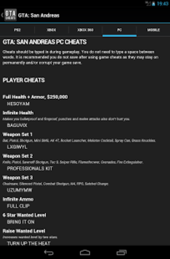 GTA for Cheats APK Printscreens 8