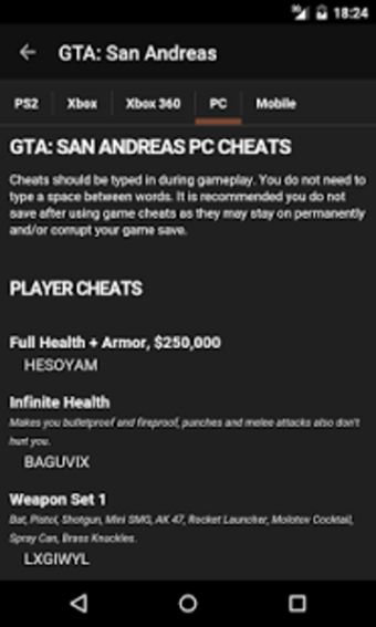 GTA for Cheats APK Screen Shots 10