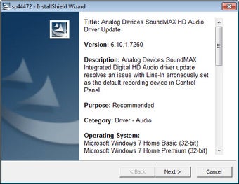 adi soundmax ac97 audio driver for windows 7 (32-bit)