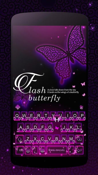 Flash Butterfly Keyboard Theme APK UI shots 1
