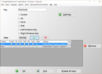 Image 0 pour Simple Disable Key