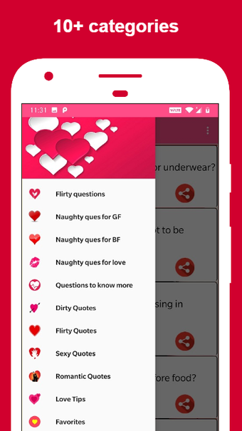 Flirty Questions to ask your love APK Screen Records 1