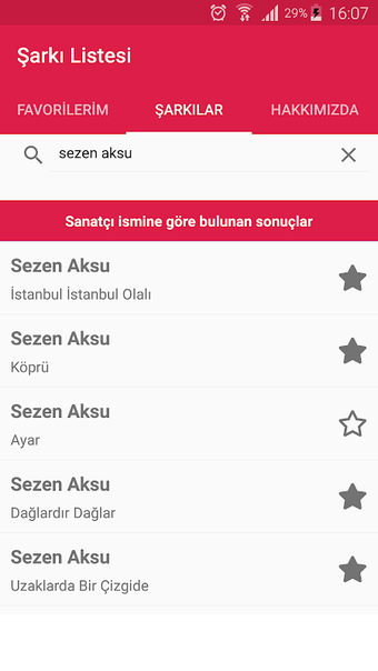 Şarkı Sözleri (İnternetsiz)