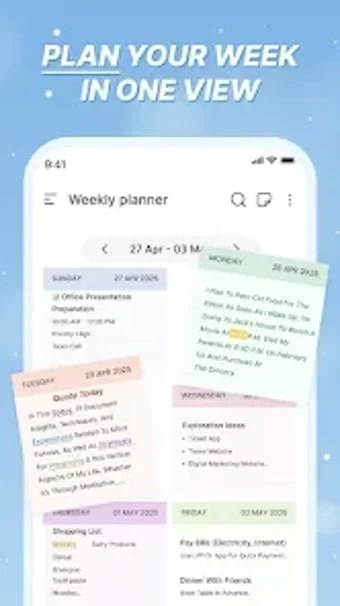 Image 0 for Weekly Planner  Notes App