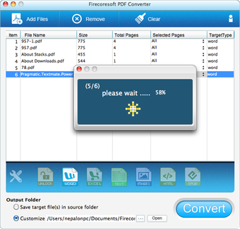 Firecoresoft PDF Converter for Mac