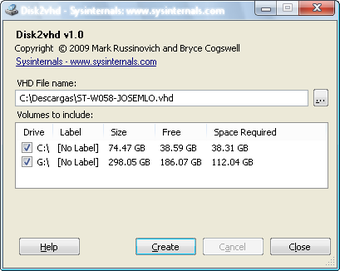 Image 1 for Disk2vhd