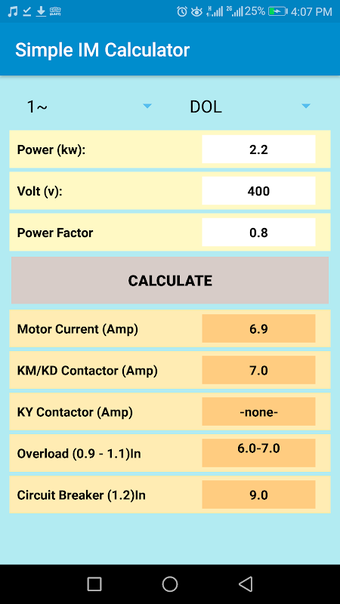 Simple Motor Calculator