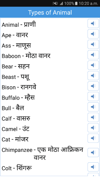 Daily Words English to Marathi