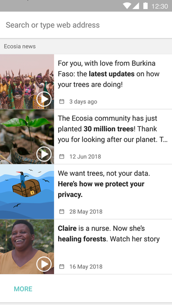 Ecosia Browser - Trees & Privacy