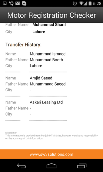 Motor Registration Checker