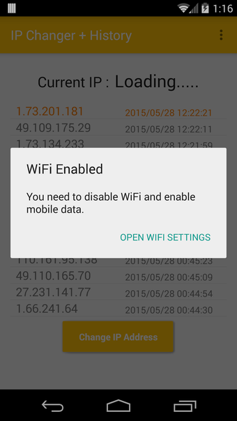 IP Changer  History