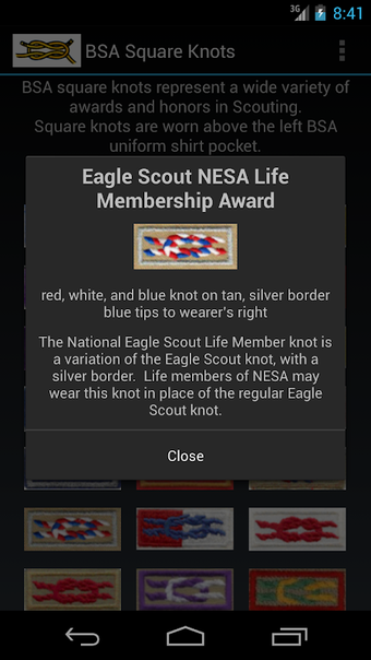 Imagen 0 para Square Knots for BSA Unif…