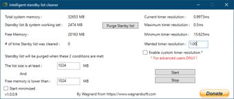 Intelligent standby list cleaner