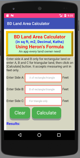 BD Land Area Calculator