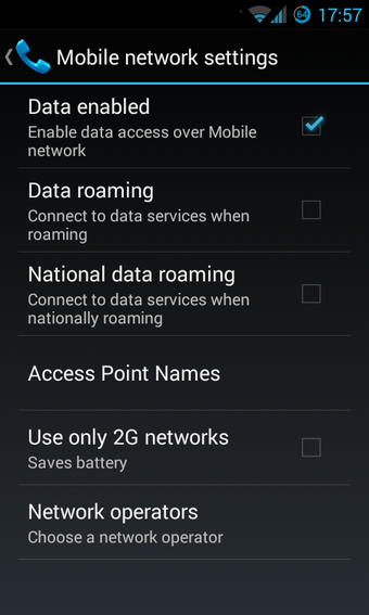 Network operators shortcut