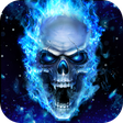 Ikona programu: Blue Fire Skull Live Wall…