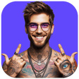 プログラムのアイコン: Man Tattoo & Hairstyle Ed…